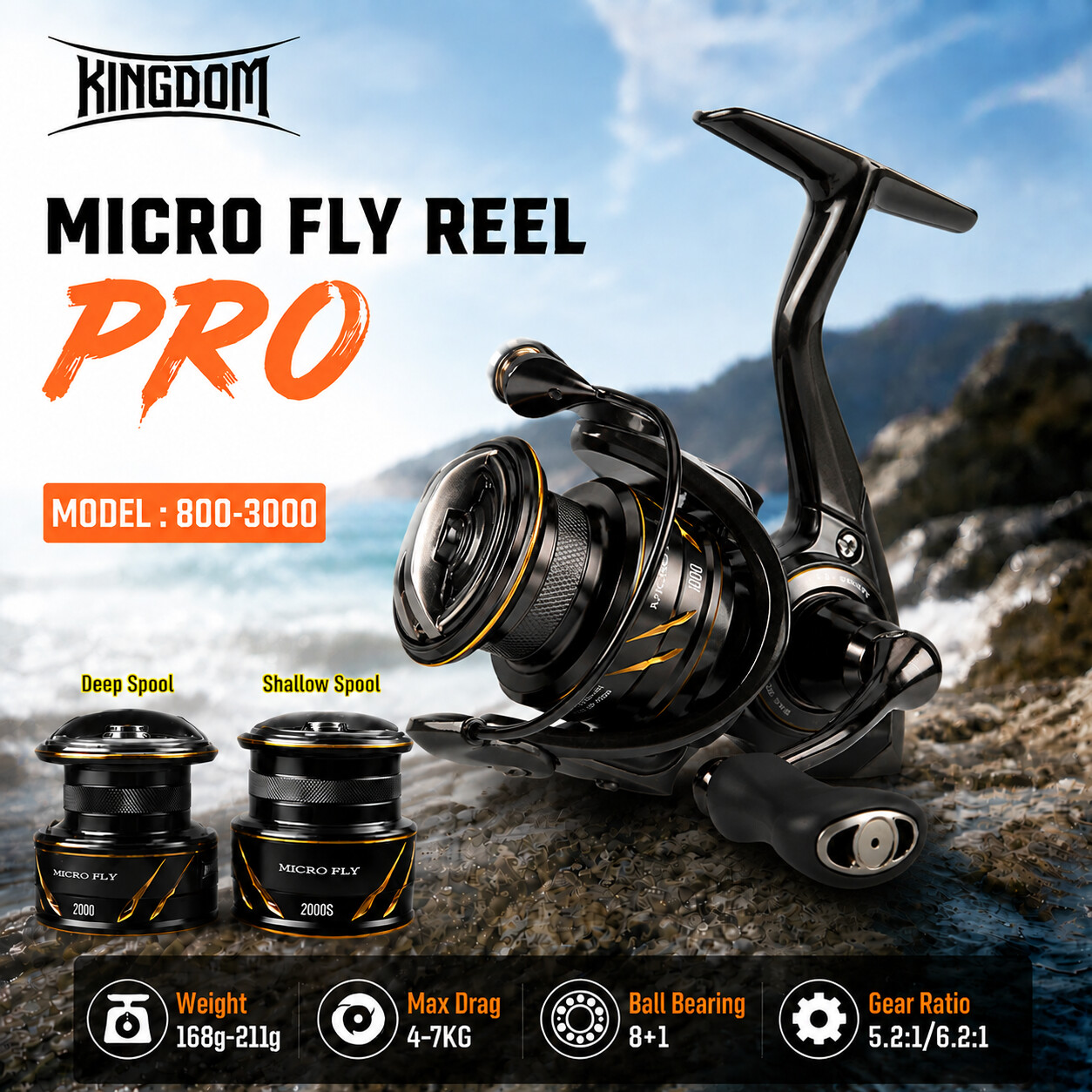 Abu Garcia Reel Revo - Kingdom Micro Fly Pro Fishing Spinning