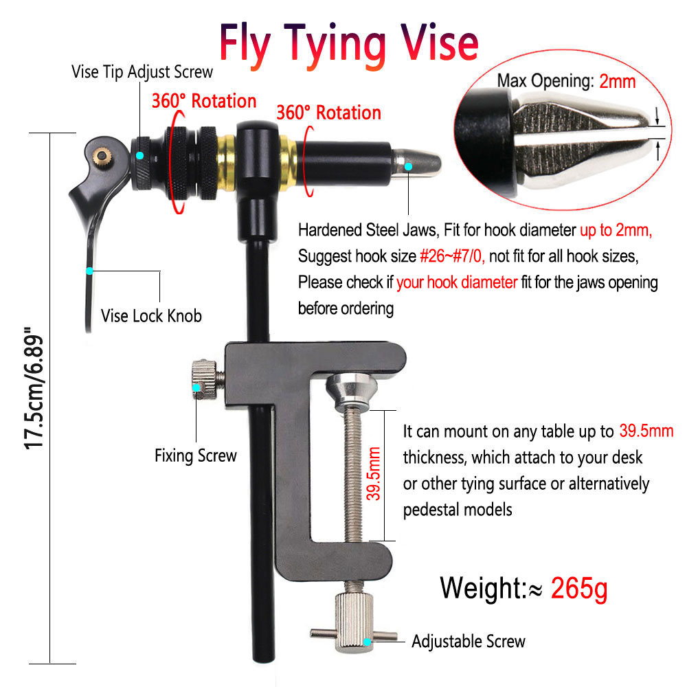 1PC 360° Rotation C-Clamp Fly  - Fishing Lure Jig 评论和价格