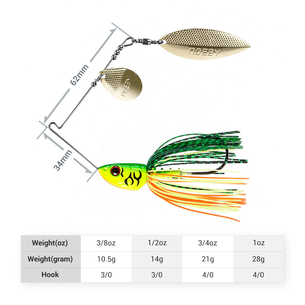 Noeby Spinnerbait 10.5g 14g 21 - Fishing Lure Spinnerbait 评论和价格