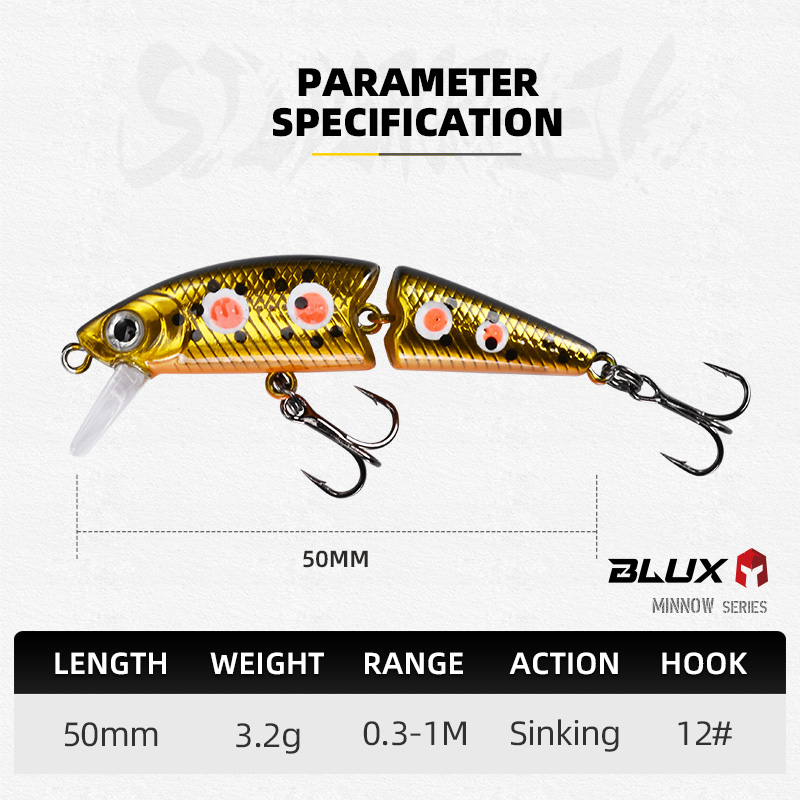 BLUX DR. Minnow Joint 50S Swim - Fishing Lure Popper 评论和价格