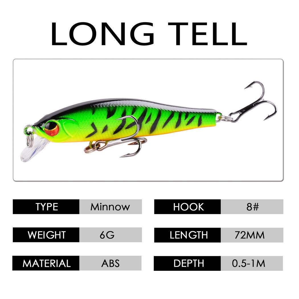 New Long Cast Floating Minnow  - Fishing Lure Kit 评论和价格