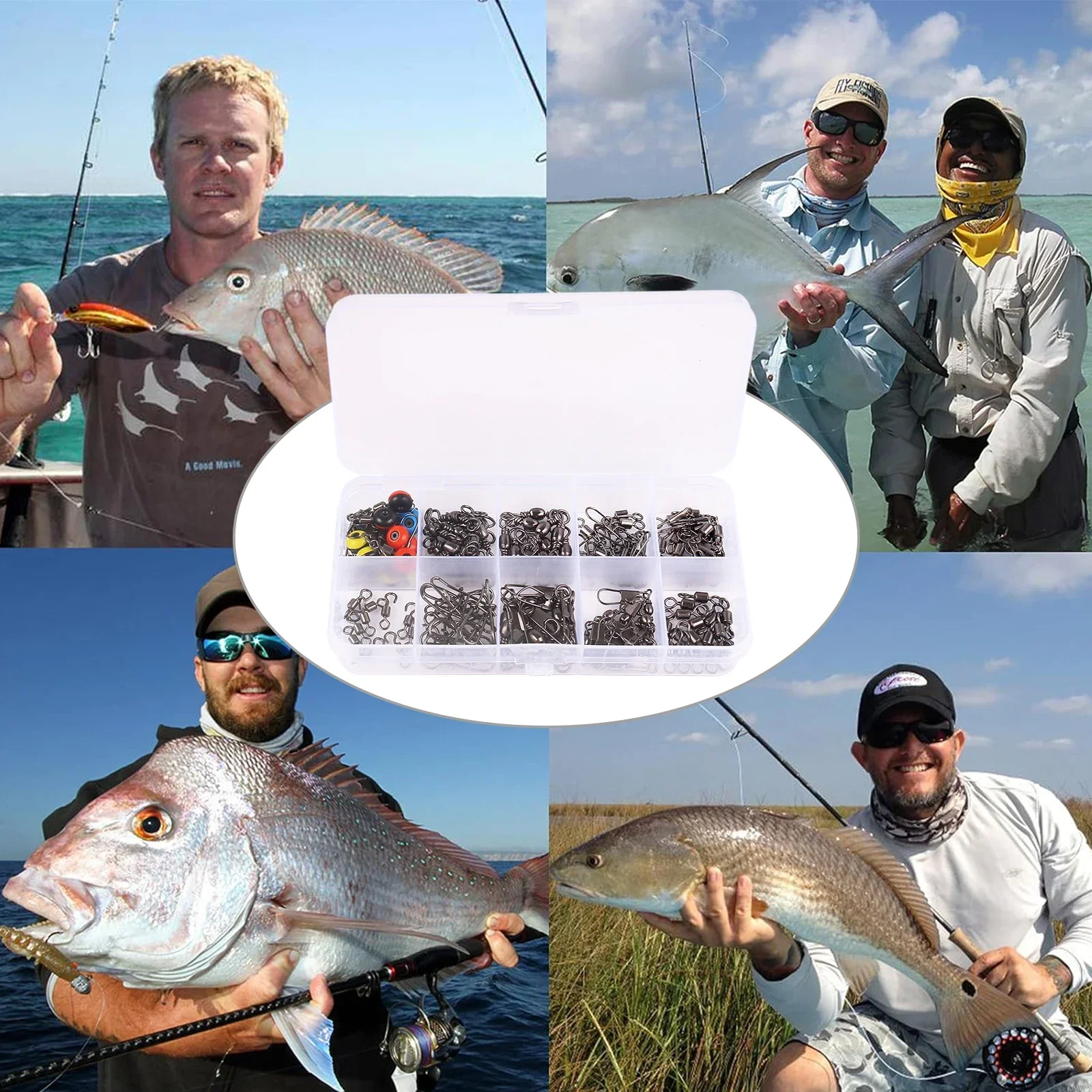 115pcs Fishing Swivel Connecto - Fishing Lure Box 评论和价格
