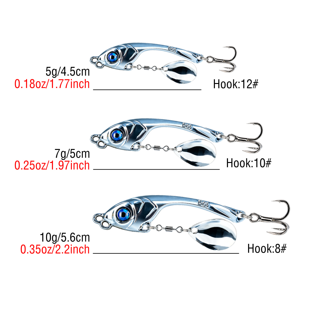 10 Pcs/Box Double Hole Metal V - Fishing Lure Spinnerbait 评论和价格
