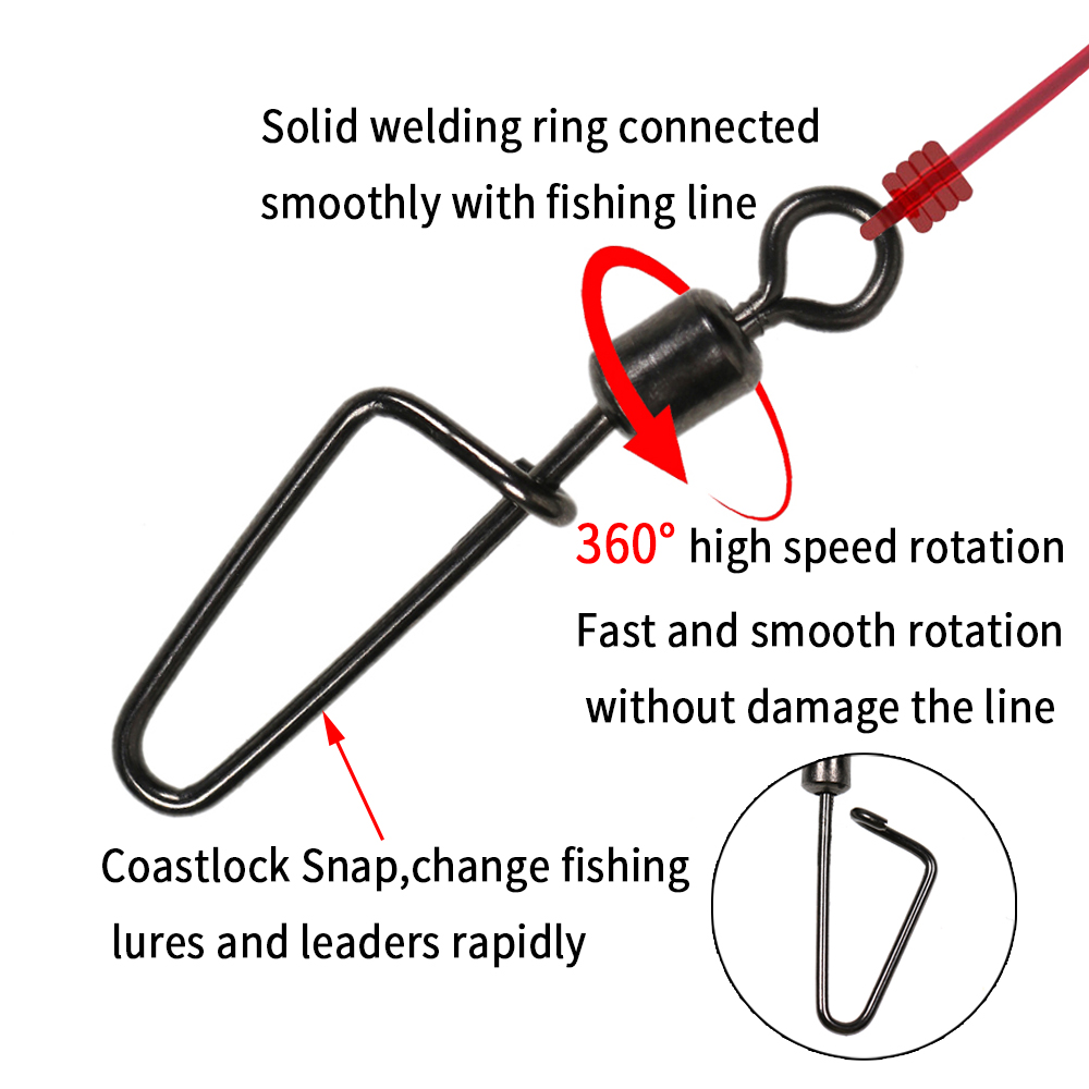 20PCS #12 -1/0 Rolling Swivel  - Fishing Lure Accessories 评论和价格