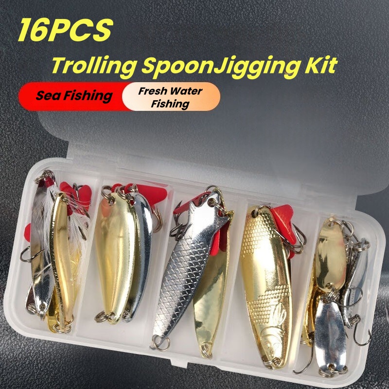 Fishing Lure Kit 16 Pcs Sets T - Fishing Lure Spinnerbait 评论和价格