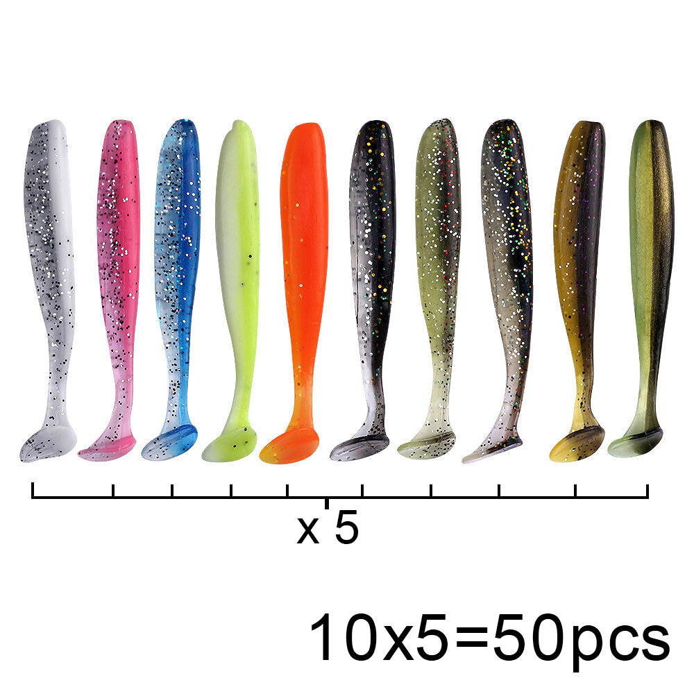 QXO 50 Pcs/Lot Swimbait Soft L - Fishing Lure Soft Plastic 评论和价格